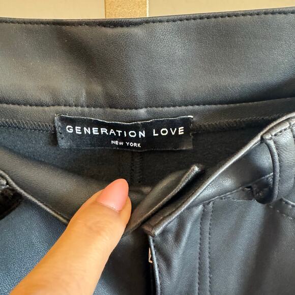 Generation Love Emmett Faux Leather Pants Black Approx Size 2-4 NWOT - Picture 4 of 9